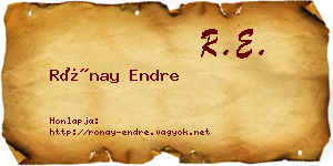 Rónay Endre névjegykártya