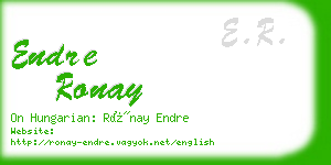 endre ronay business card